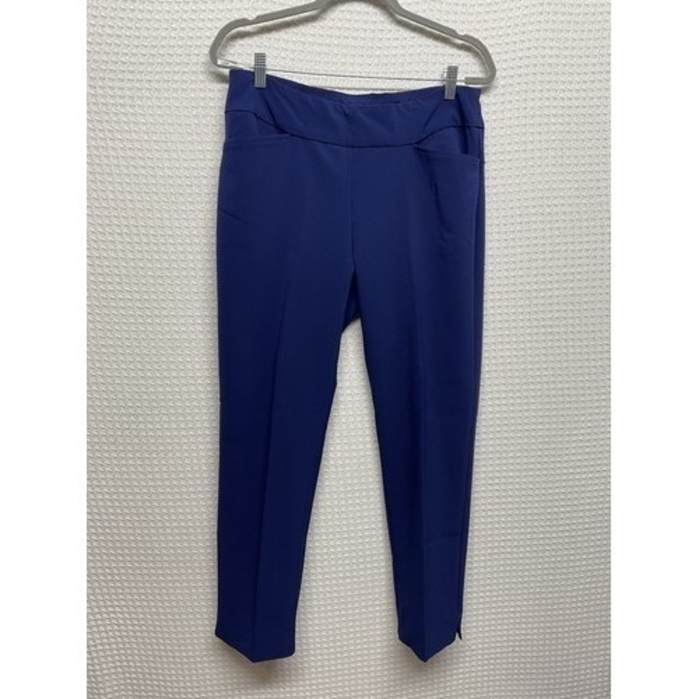 NWOT Ibkul Blue Stretch Tummy Control Performance Ankle Pants Women 12 Indonesia